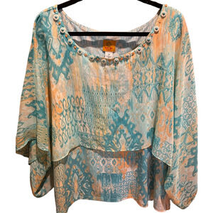 340. WOMENS RUBY RD. 3X DETAIL TOP